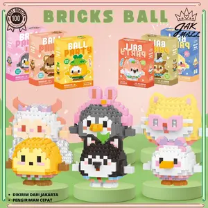 JM  MODEL BARU BALL PARTY Bricks Mainan Balok Susun Kartun / Mini Bricks Mainan Anak / Mainan Edukasi DIY 3D Puzzle Nano Block