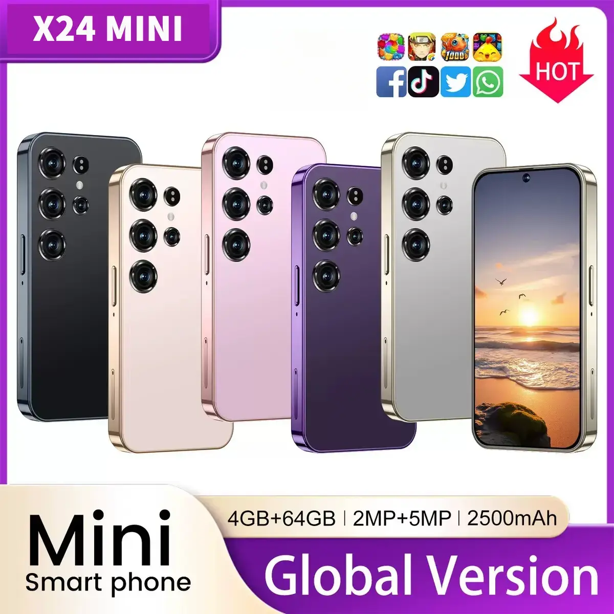 Hot-selling X24 Mini Android 8.1 mini spare machine, dual-card smartphone is super small, exquisite and good-looking，Mini phone
