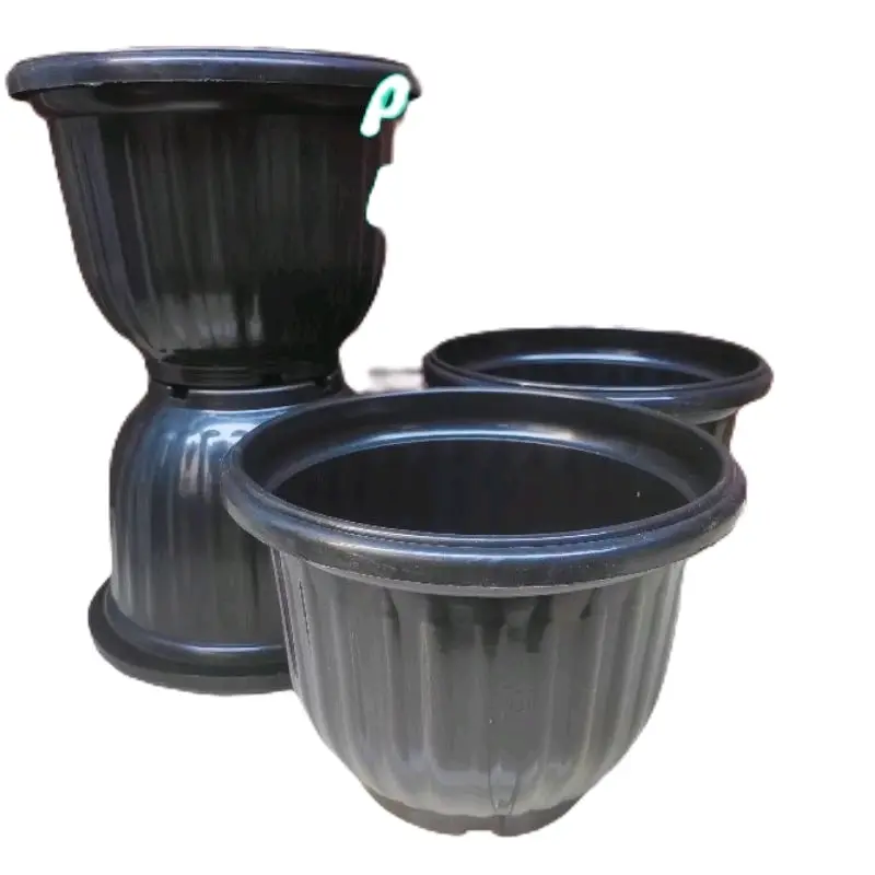 Paket 12 Pcs Pot Bunga Type 25 Belimbing, Diameter 20,5 Cm, Hitam dan Hijau Pot Plastik Untuk Media Tanam Kualitas Terbaik