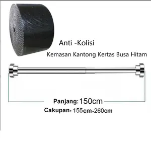 【Full Size】40CM-460CM Tiang Gorden Fleksibel Jemuran Baju Tiang Jemuran Portable Besi Gorden Tiang Hordeng Gantungan Baju【Tanpa Bor Paku】