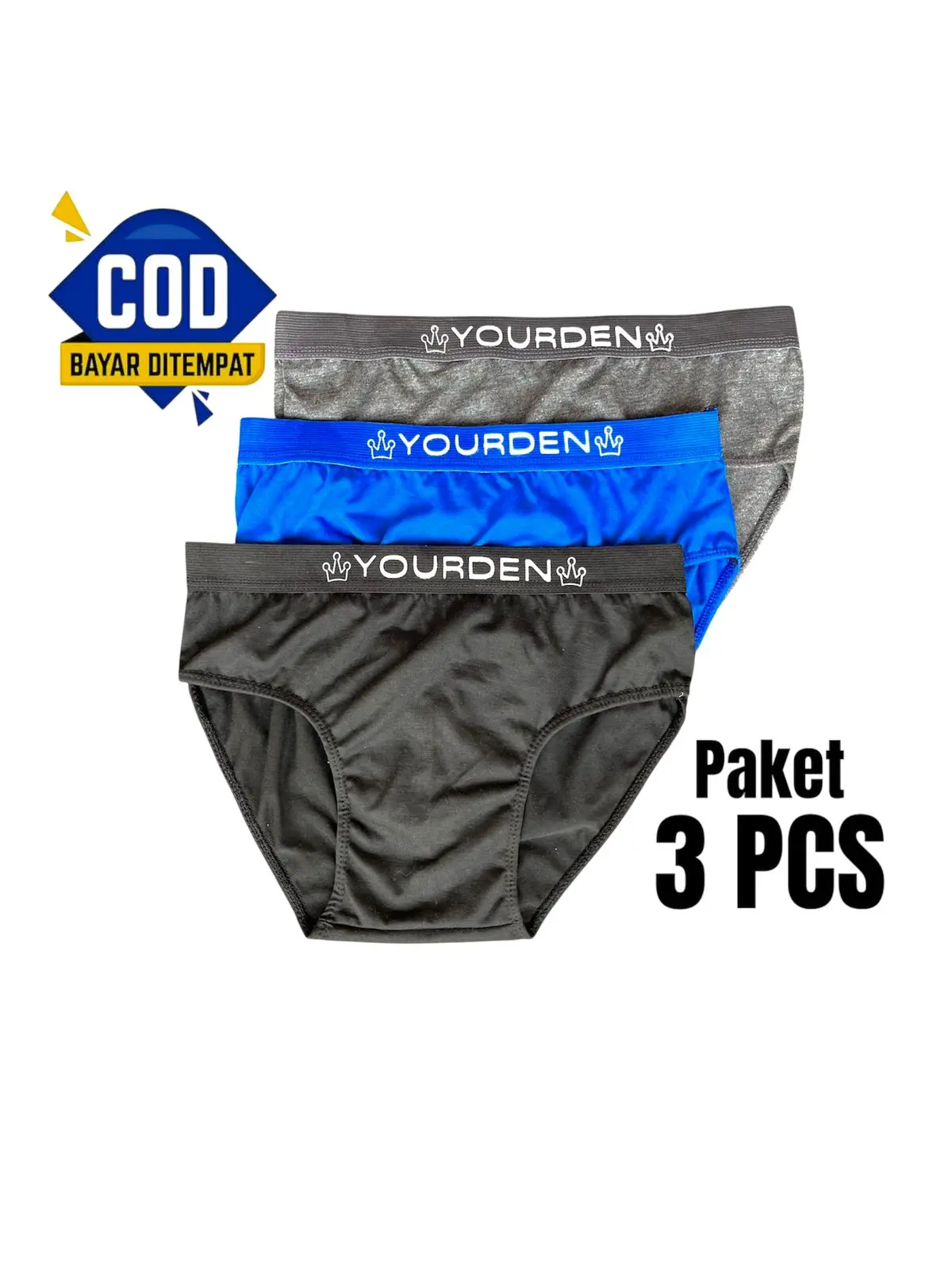 paket 3 pcs celana dalam pria bahan adem menyerap keringat cd boxer sempak karet laki laki Dewasa Katun Nyaman Lembut Pendek Remaja selem pak