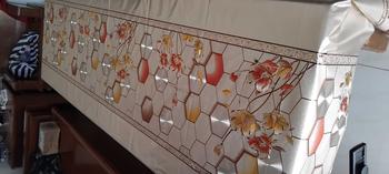 Product Review of Taplak meja gaya kontemporer kualitas tinggi hot stamping waterproof pvc taplak meja 3d heksagonal dan pola bunga from U**l 0