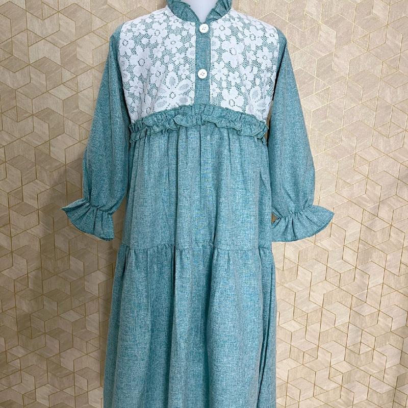 Dress panjang Lyra gamis anak perempuan usia 2-10tahun bahan katun madinah 1