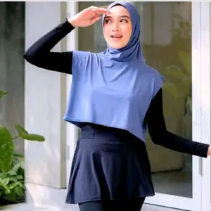 Crop Top Rompi Hijab Vest Outer Olahraga Wanita Kekinian Jersey Ld 120 cm