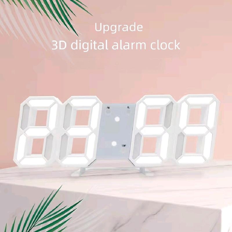 Jam smart LED meja dan dingding Hadiah Jam Dinding 3D 5
