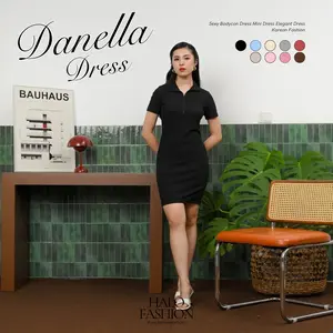 [HaloFashion] Danella Bodycon Mini Dress Elegant  Baju Korean Fashion Wanita Casual