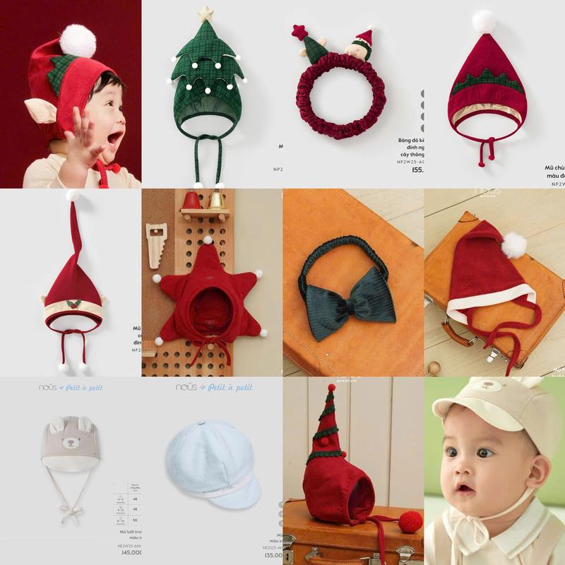 Nous X-mas Phụ Kiện Nous Mũ Nón Băng Đô Mùa Giáng Sinh Noel Cao Cấp Cho Bé Trai Và Bé Gái Tới 6Y