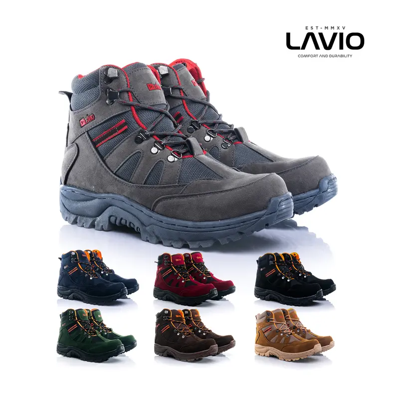 Lavio Sepatu Pria Safety Boots High Premium Quality lavio Geneva High Booster Mood Hiking Proyek Outdoor Touring cod 0