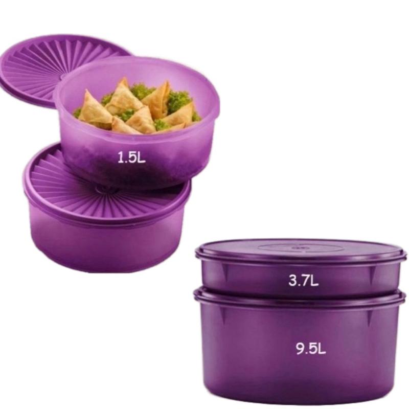 TUPPERWARE TAKE A LOT SET -PINK & PURPLE 1.5L/3.7L/9.5L - TikTok Shop ...