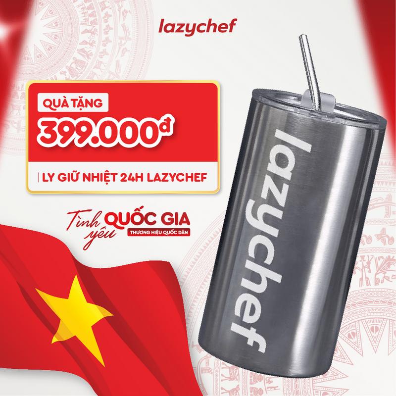 Ly Giữ Nhiệt Lazychef Inox 304 Cao Cấp Không Gỉ, Cốc Uống Coffee, Cafe, Uống Nước Kèm Ống Hút