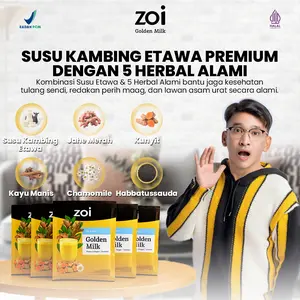 BELI PAKET LEBIH HEMAT Ruben Onsu x Zoi Golden Milk Susu Herbal Susu Sehat Susu Kambing, Jahe dan Kunyit