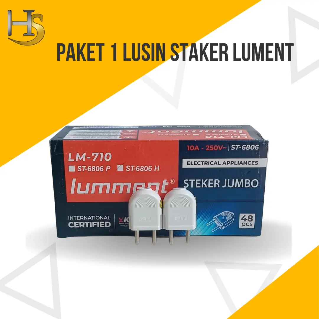 Steker Gepeng Mini Colokan Sambungan Listrik Merek LUMENT ISI 12 PCS| Standar SNI