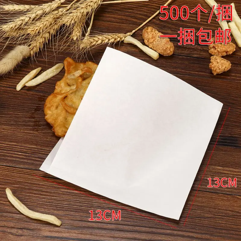 100pcs 13x13cm kertas donut laminasi kertas kue roti gorengan burger paper bag kantong kemasan kue 7