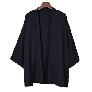 Hana  Kardigan Korean style Type Kimono bahan Crinkle Airflow Adem Halus Dan Jatuh Oversize Atasan Casual Wanita Muslim Basic kemeja cardigan Panjang Balon Kancing cardigan  blazer kondangan pesta lebaran idul fitri Baju Baju cardigan  korea Outer Hitam