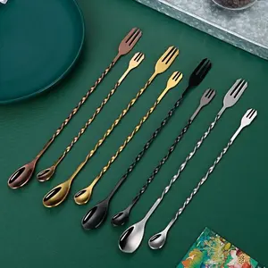 TERMURAH | Sendok Bartender / Sendok panjang / Barista Long Bar Spoon / Sendok Pengaduk | Teardrop Long Bar Spoon Tear Drop Sendok Long Bar Pengaduk Cocktail Mixer Spoon - BISA COD - Sendok Cocktail