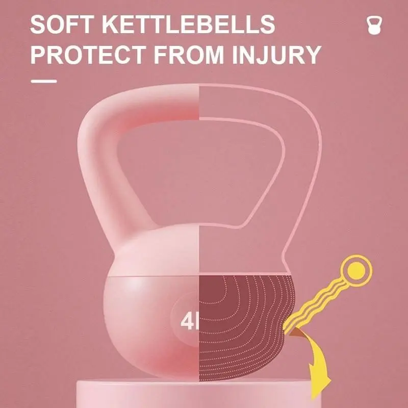 {MR-LINQM}Peralatan Kebugaran Canggih, Kettlebell Latihan Kekuatan, Kettlebell Lembut Wanita Pria Angkat Berat SportsGrip Otot 3