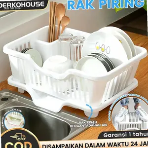 DERKOHOUSE Rak Cuci Piring Wastafel Rak Dapur Multifungsi Rak Pengering Piring Mangkuk | Hot Item
