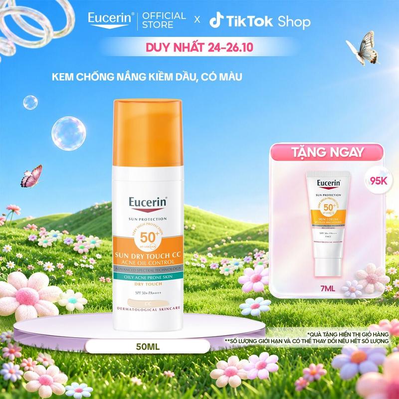 Kem Chống Nắng Dành Cho Da Dầu Eucerin Sun Dry Touch CC Oil Control SPF50+ 50ml-Sunscreen