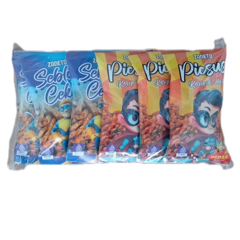 Snack Makaroni, Keripik Usus, Seblak Ceker Karakter Viral eceran 1000 isi 12pcs Original Pedas Halal MUI Cemilan 5