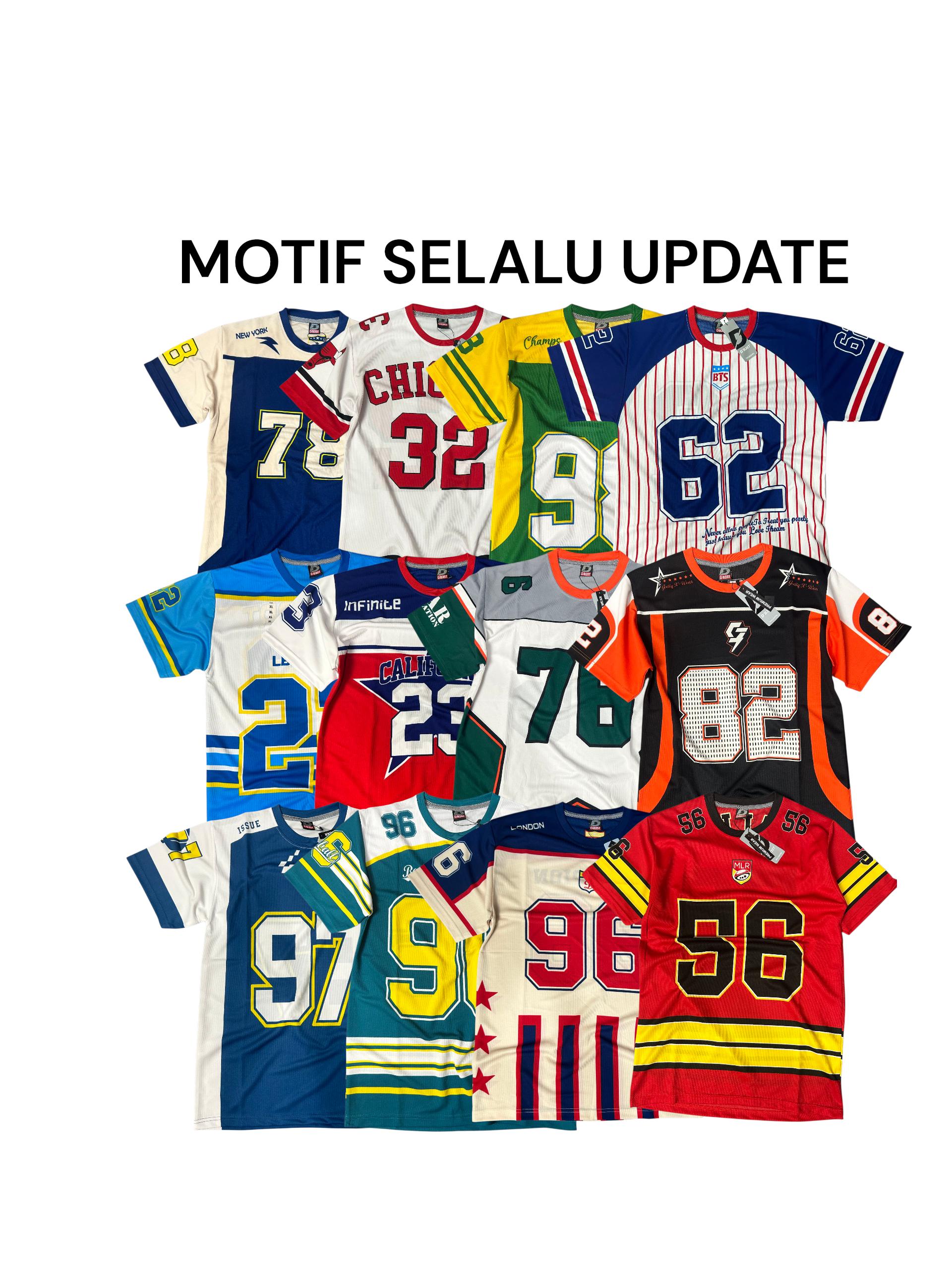 Paket Hemat 4 pcs Kaos Jersey Dryfit Milano Motif Acak SIZE M L XL XXL Anti Lengket Sublim Sport Uniseks Bahan Premium Motif Acak Bahan Dryfit Sublimasi Pria