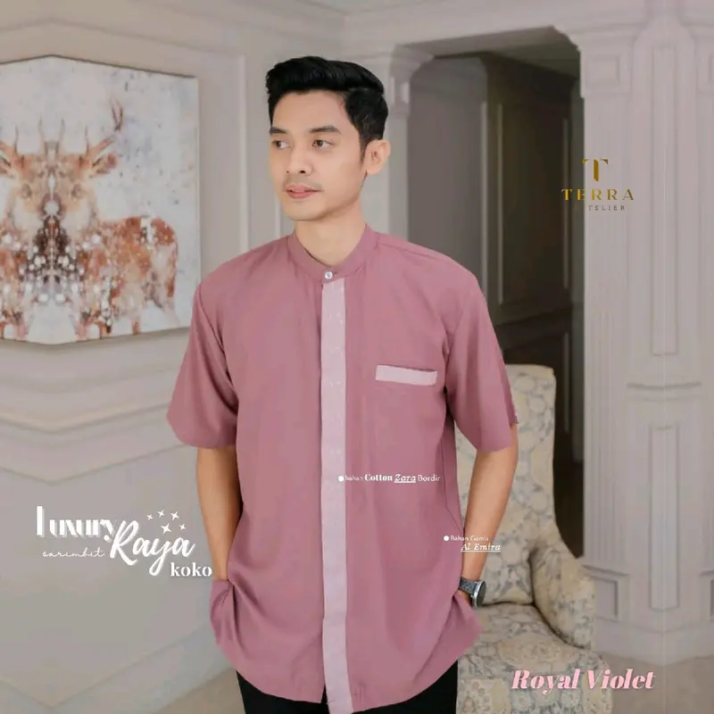 Luxury Raya  Sarimbit Muslim Gamis Lebaran Setelan Wanita Pasangan 3