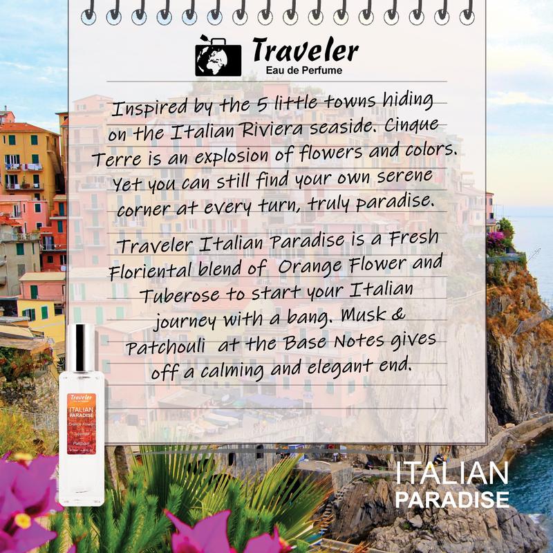 [ Parfum Halal ] Traveler Italian Paradise EdP Eau de Perfume Fresh Tahan Lama Elegant Wanita Pria Cewe Cowo Laki Best Seller Parfume Long Lasting 35ml BPOM | Wangi Bunga, Orange Floral, Tuberose, Jasmine, Rose, Mawar, Melati, Musk, Patchouli 3