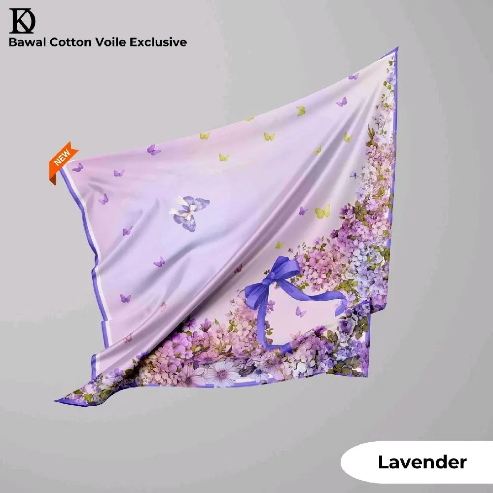 Scarf New Aura KD Cotton Voile Exclusive 100% Cotton Bidang 45plus - De Yanty