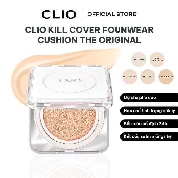  Phấn Nước Che Phủ Hoàn Hảo CLIO Kill Cover Founwear Cushion The ORIGINAL SPF50+ PA+++  2 lõi x 15g  