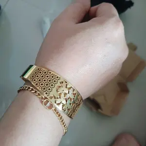 Cincin Titanium SORIN adjustable Daun Gold silver anti karat titanium stainless steel 18K Gold Plated cincin Terbaru Vintage Aesthetic wanita Beeblink titanium Rings. Perhiasan Emas