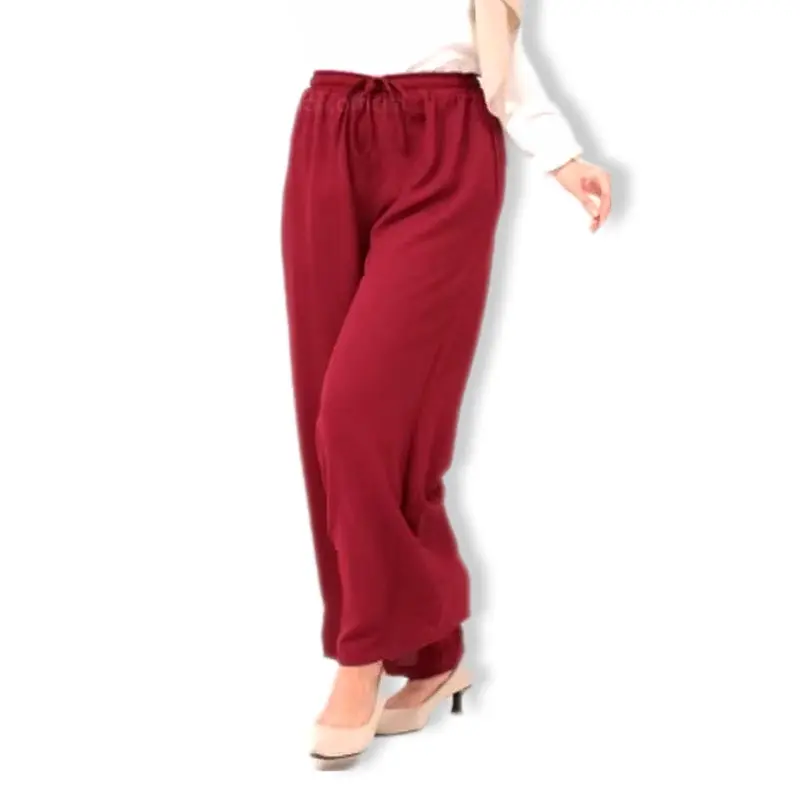 celana kulot wanita cringkle airflow terbaru-celana kulot cringkle panjang size M L XL Crinkle Serut Karet Nyaman 8