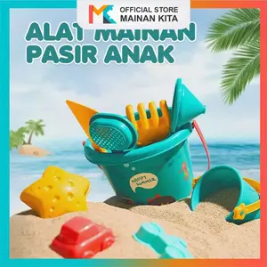 MK319 Mainan Pasir Pantai Anak Set 18pcs Ember dan Cetakan Lengkap untuk Bermain Kreatif di Luar Ruangan Toys Plastik Truk Permainan Water