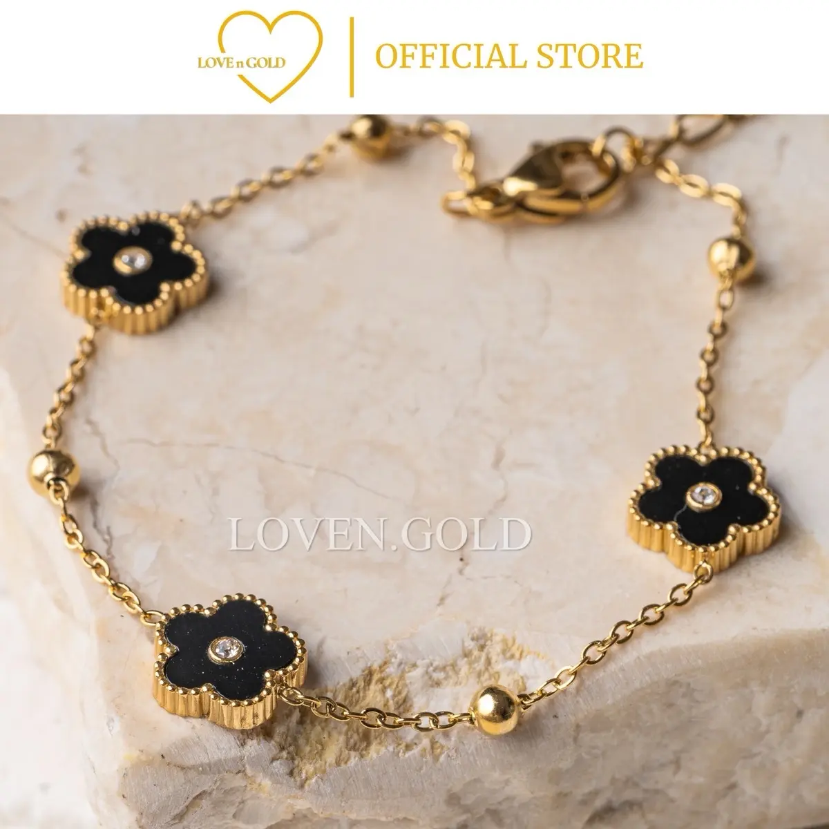 Loven.Gold Lilie bracelet #2020 gelang rantai titanium anti karat perhiasan aksesories wanita gelang tangan