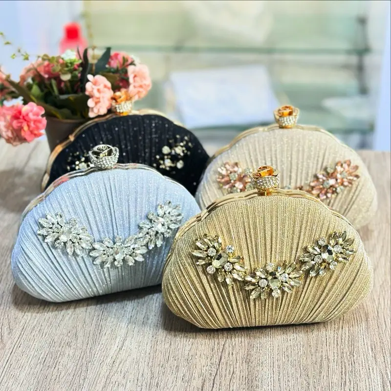 Tas Pesta PRESLEY Embellished Crystal Box Clutch Wanita 8