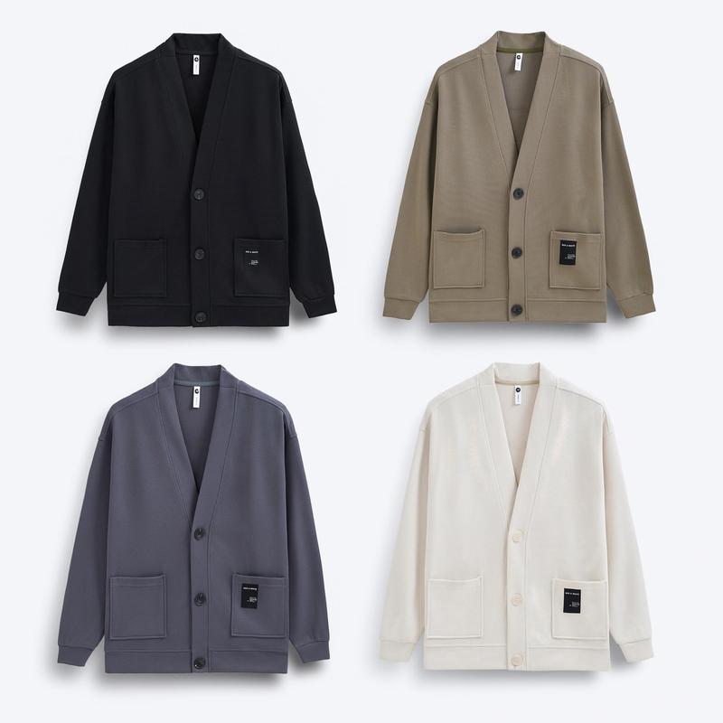 Áo Khoác Cardigan Nam Dài Tay Mix Túi 3 Cúc Cài 4.8798 Menswear