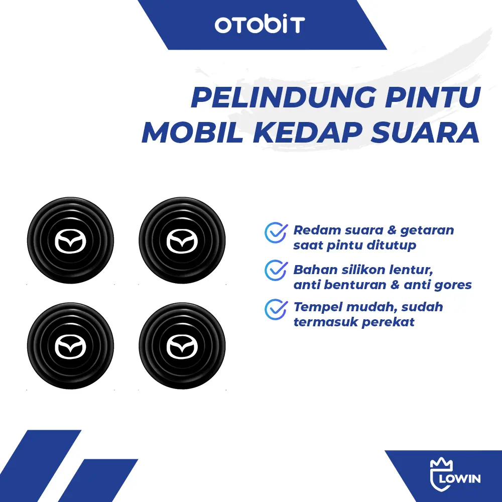 PELINDUNG PINTU MOBIL KEDAP SUARA SILIKON KARET MEREDAM GETARAN