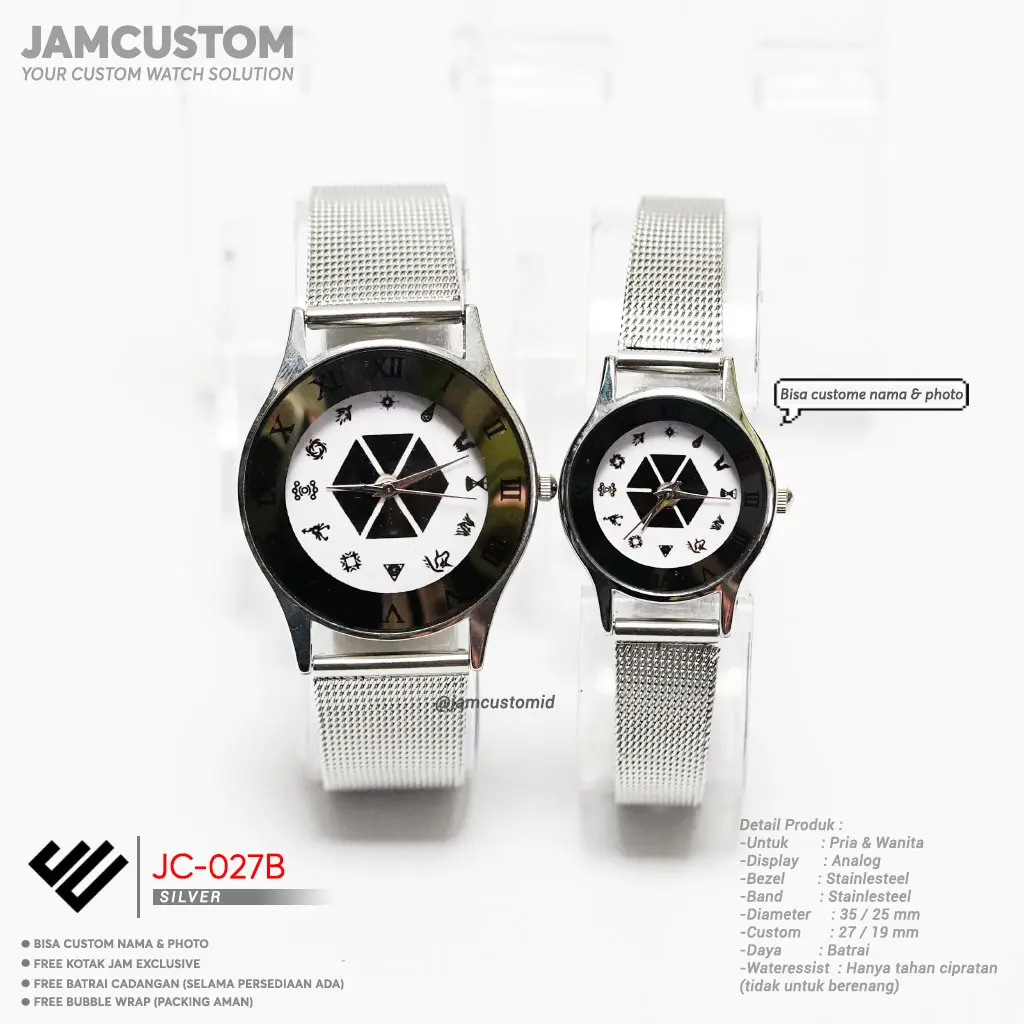 JC-027B  \ Jam custom \ Bisa custom sesuai keinginan \ Hadiah \ Ultah \ Pernikahan \ C*K Pasir