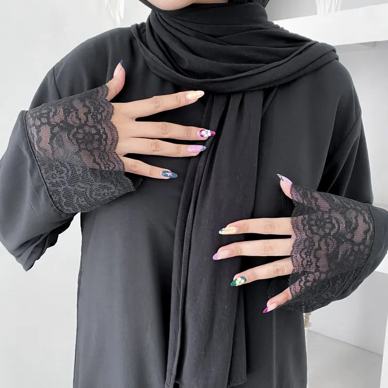 Gamis Abaya Mecca Polos bahan woolpeach premium warna hitam dan putih 7