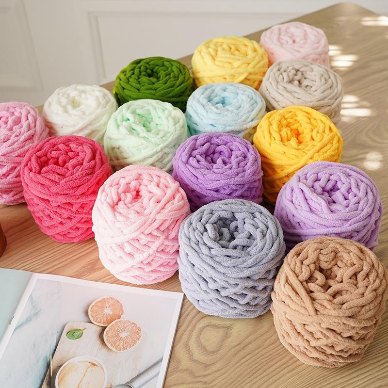   Bông bán Len  Combo 20 Cuộn Len Nhung Đũa Sợi To 100 gram Móc Nhanh Ấm Áp Đẹp Mắt Được Chọn Màu 