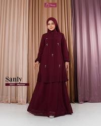 Gambar Sanly Dress Kode 2551 by Taneem Muslim Dress - Fuchia, XL dari Taneem Kab. Kudus 3 Tokopedia