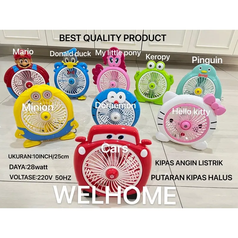 Kipas angin karakter kartun / kipas angin lucu 10 inch / 25cm