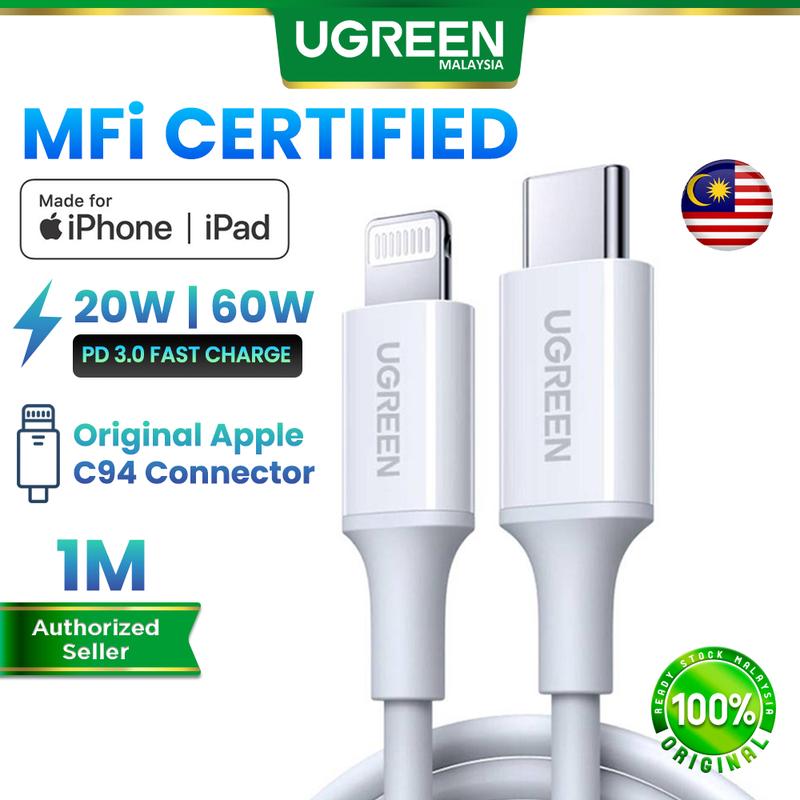 UGREEN MFi Certified USB C To Lightning Fast Charging PD 60W Made For iOS Quick…