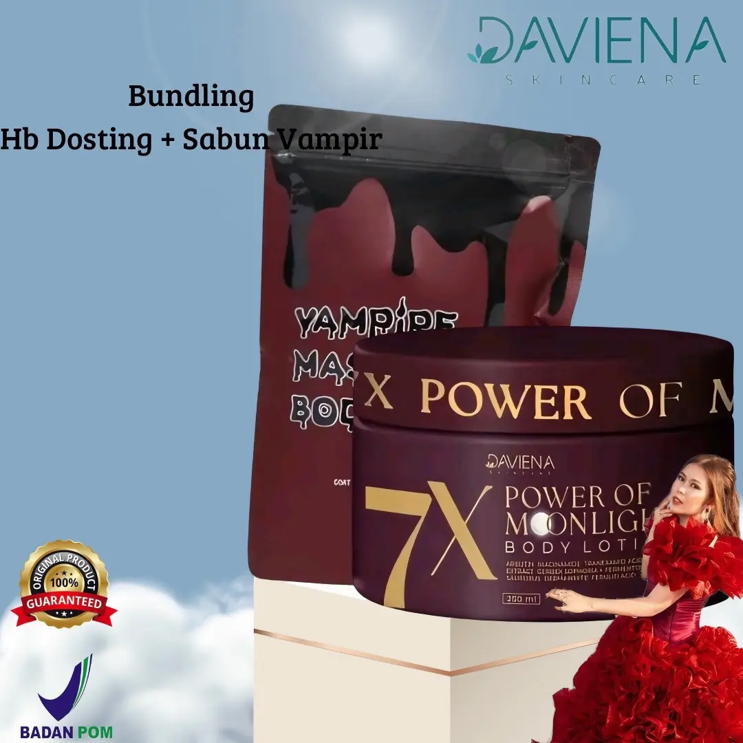 DAVIENA OFFICIAL BUNDLING BODY CARE Hb 7X + Sabun Vampire Perawatan Tubuh Niacinamide Soap Mencerahkan Memudarkan Pelembab