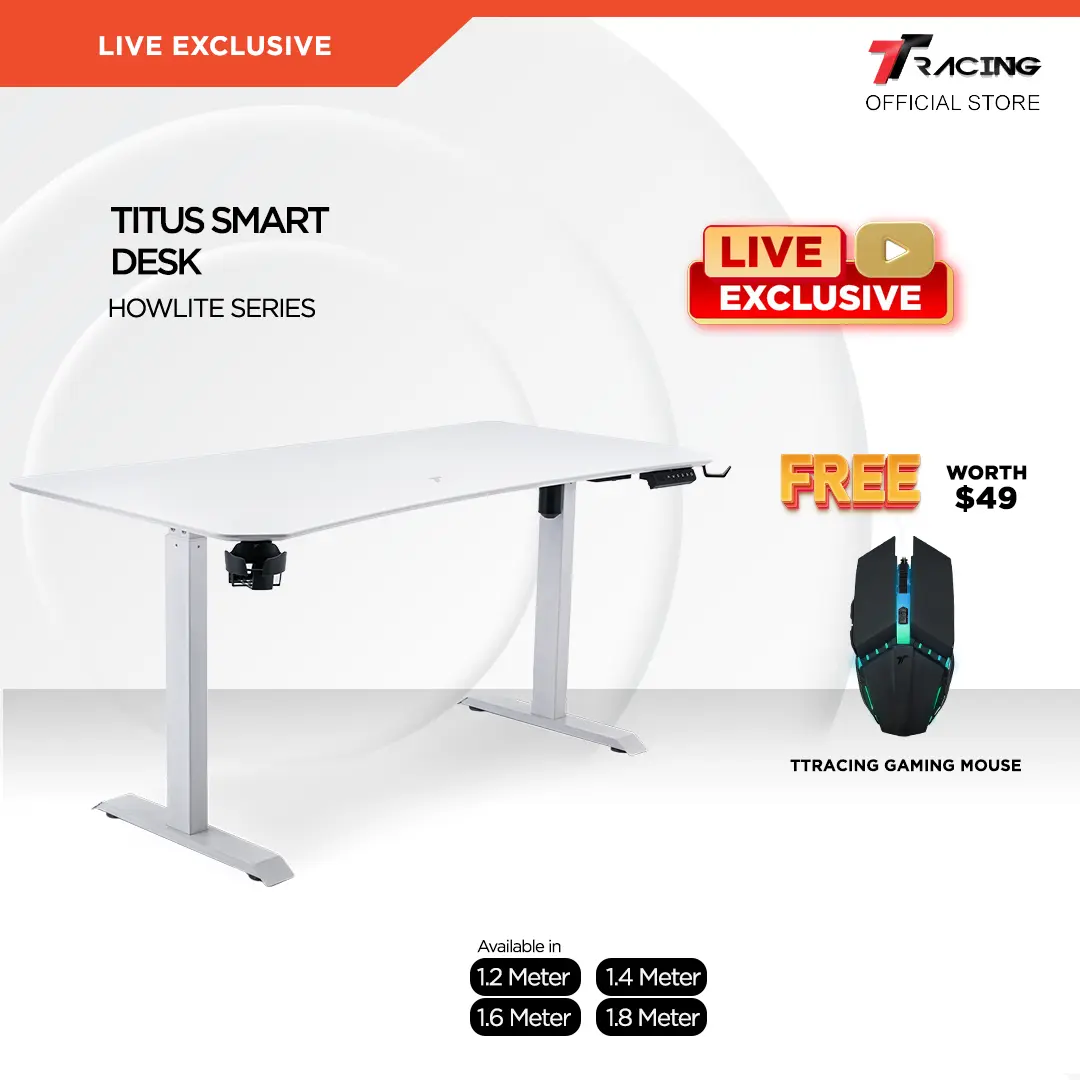 TTRacing Titus Ergonomic Standing Desk for Office Work Home Study