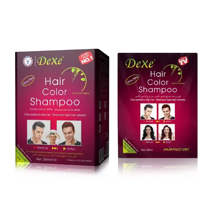 GOB - DeXe Hair Color Shampoo - Pewarna Semir Rambut Sampo Busa penghitam uban 8