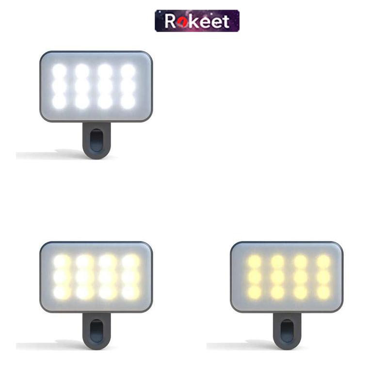 Rokeet Selfie Light Portable Mini Fill Light Clip Lampu Live Streamer LED Universal Phone Tab 6