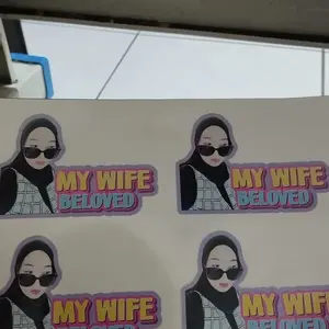 Stiker Foto dan Nama ukuran 9x6 cm - 1 Paket isi 4 pcs