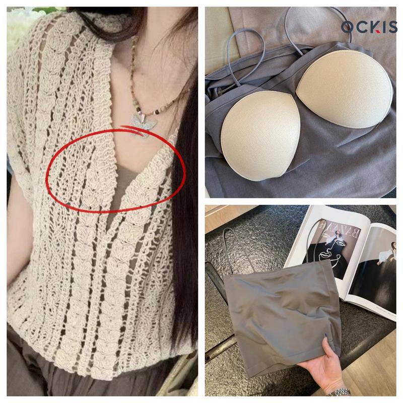 Áo Khoác Dệt Kim Quyến Rũ, OCKIS, Với Chi Tiết Khoen, Áo Len Cổ Chữ V Phong Cách Hàn Quốc, Dành Cho Nữ, [Thanh Toán Khi Nhận Hàng] 8
