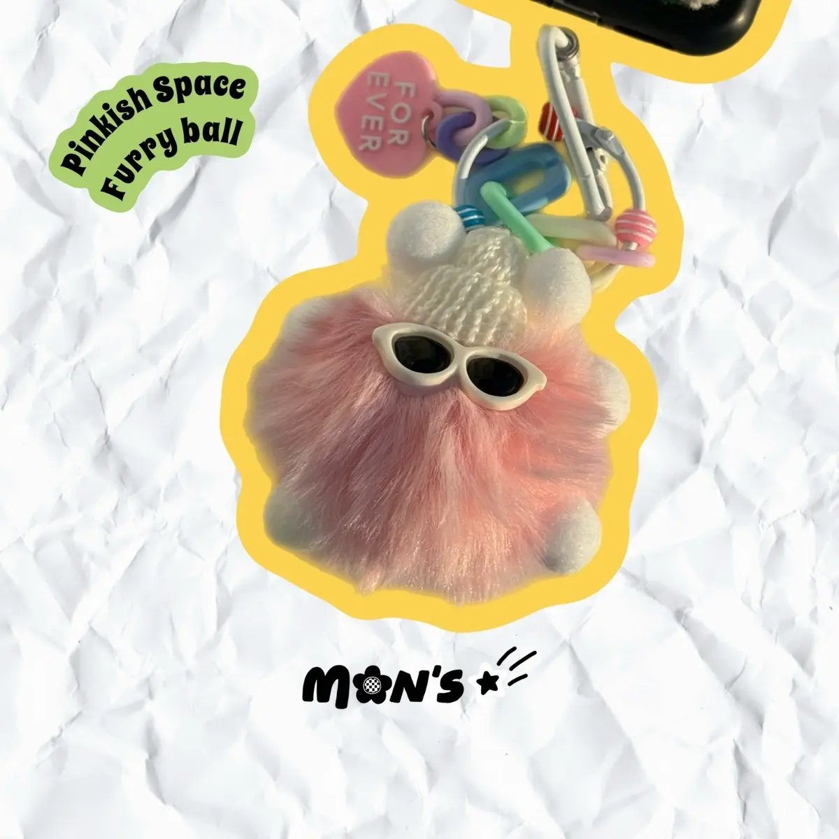 READY STOCK SPACE FURRY BALL KEYCHAIN/GANTUNGAN KUNCI BONEKA BULU LUCU MURAH