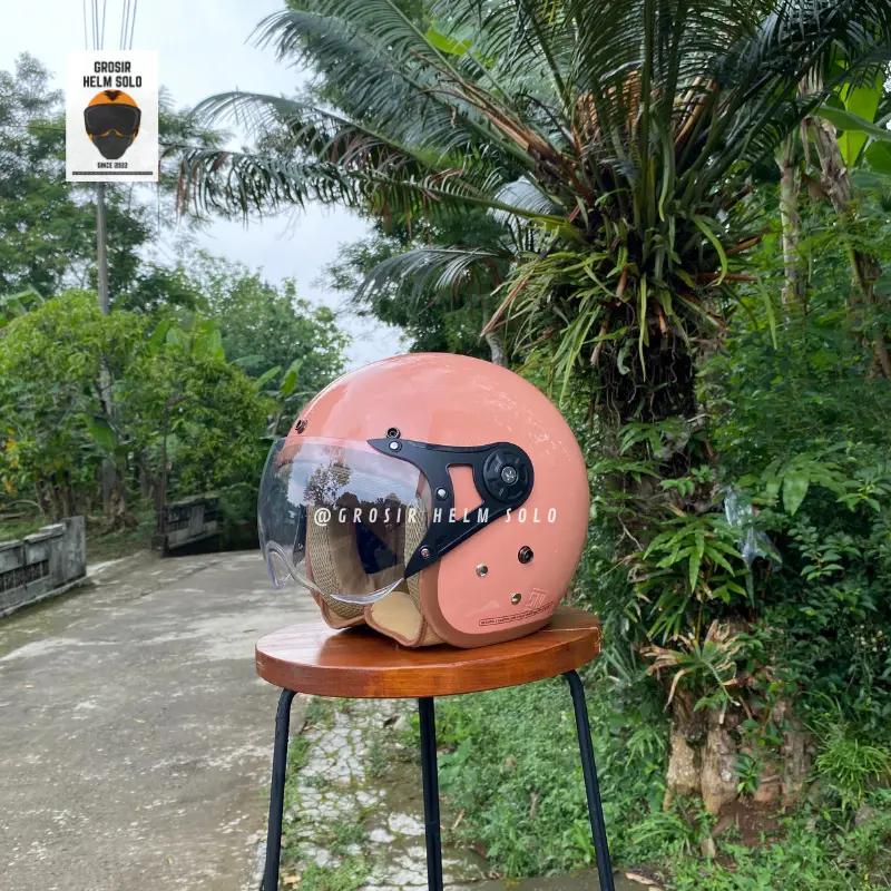 HELM BOGO DEWASA KACA PILOT CLEAR MODEL HIJAB RETRO PRIA WANITA LIST BUSA COKLAT FULL LEHER SNI TERBARU MOTORCYCLE 1