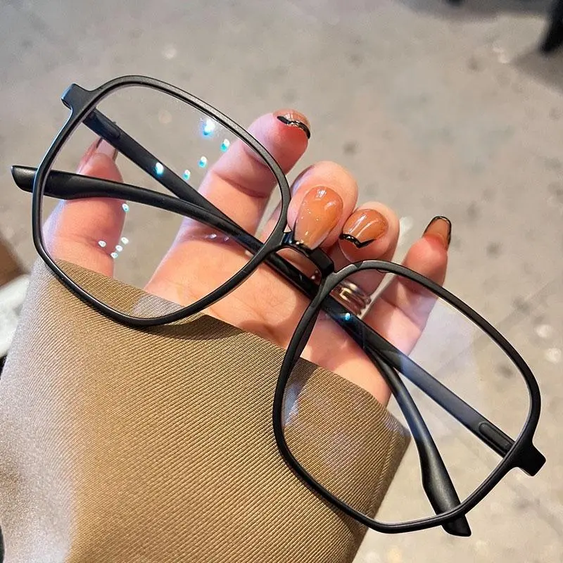 Eye Protection Plain Face Handy Tool Big Face Slimmer Look Korean Version Glasses Ultra-light Large Frame TR90 Retro Glasses